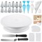 71 PCs Cake Decorating Supplies Kit with Cake Turntable, 12 Numbered Icing Piping Tips, 2 Spatulas, 3 Icing Comb Scraper, 50+2 Piping Bags, and 1 Coupler for Baking
